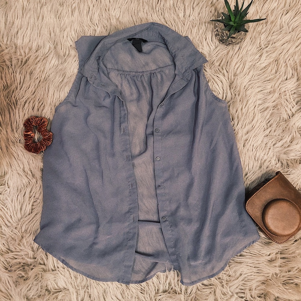 See-threw summer top /grey- blue🐋